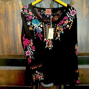 Johnny Was NWT XL long sleeve too with embroidered floral